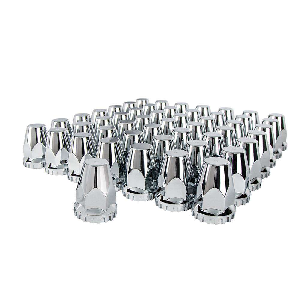 33 mm Chrome Nut Cover with Flange - Push-On - 60 Pack