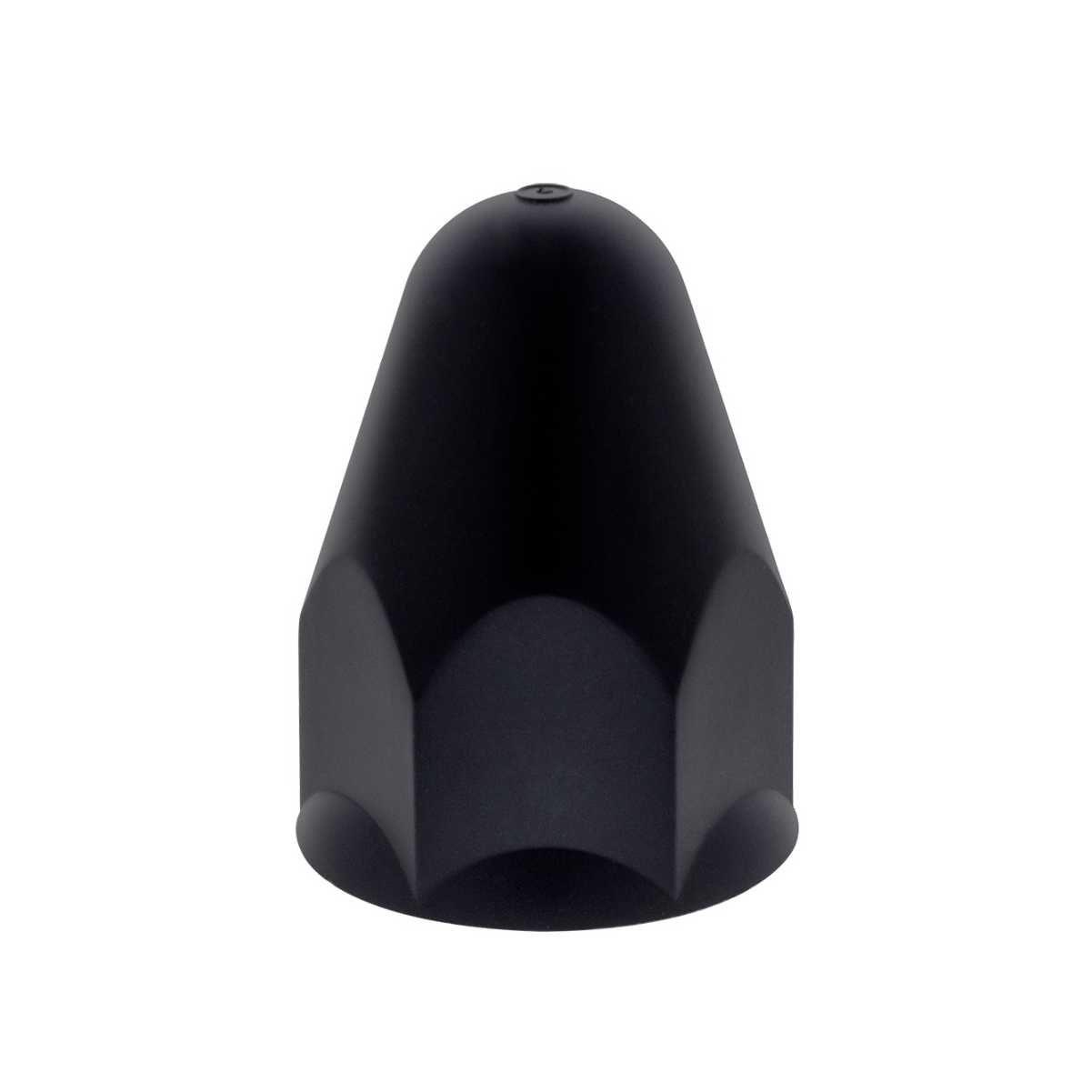 1-1/2 Inch X 2-3/4 Inch Height Matte Black Painted Plastic Bullet Lug Nut Covers - Push-On