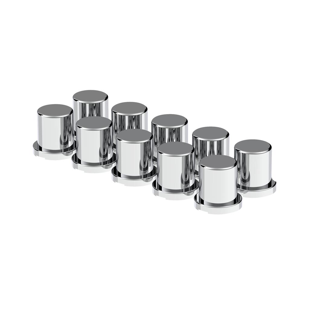 3/4 Inch x 1 1/4 Inch Flat Top Nut Cover in Chrome as Push-On