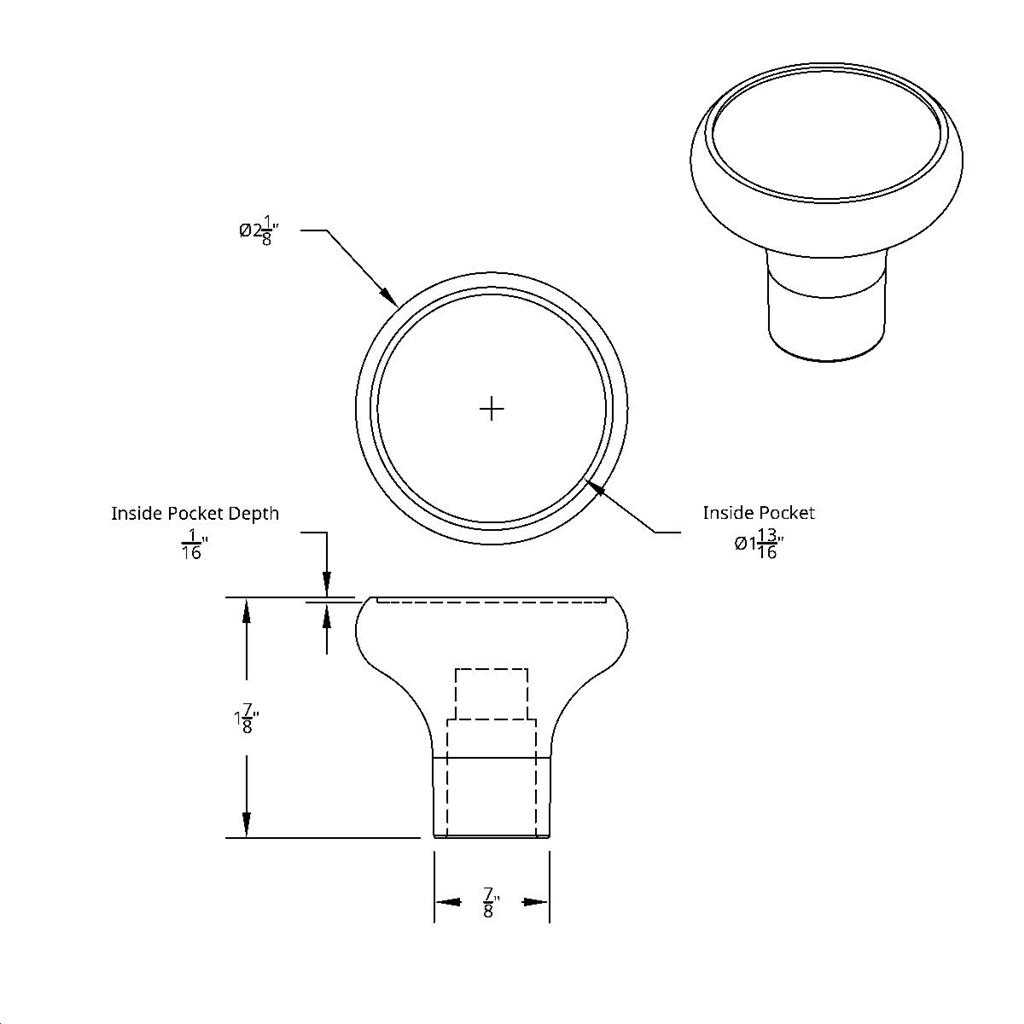 Dash Knobs & Screws Deluxe Aluminum ScrewOn Air Valve Knob with Multi