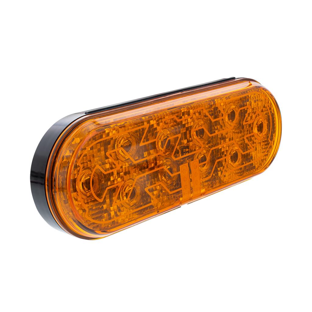 Stop, Turn, Tail & BackUp Lights 10 Amber LED 6 Inch Oval Turn Signal