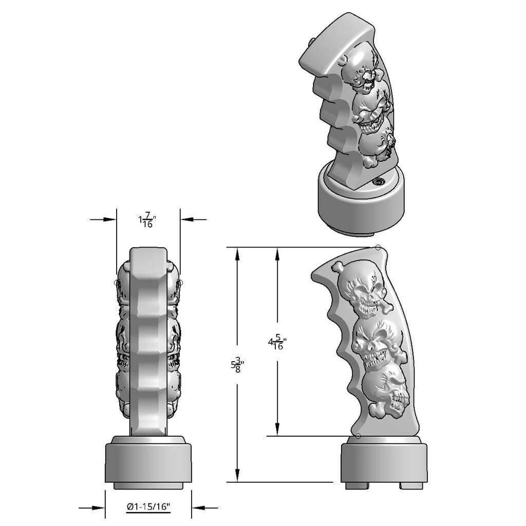 Shifter &amp; Knobs: 3D Skulls Pistol Grip Gearshift Knob with 9/10 Speed ...