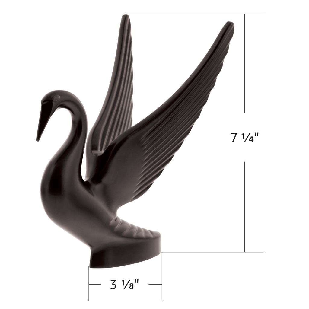 Hood Ornaments DieCast Swan Hood Ornament Matte Black
