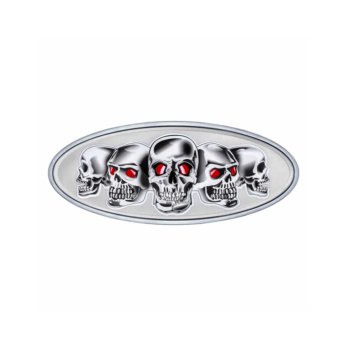 Chrome Die Cast Skull Emblem - Silver