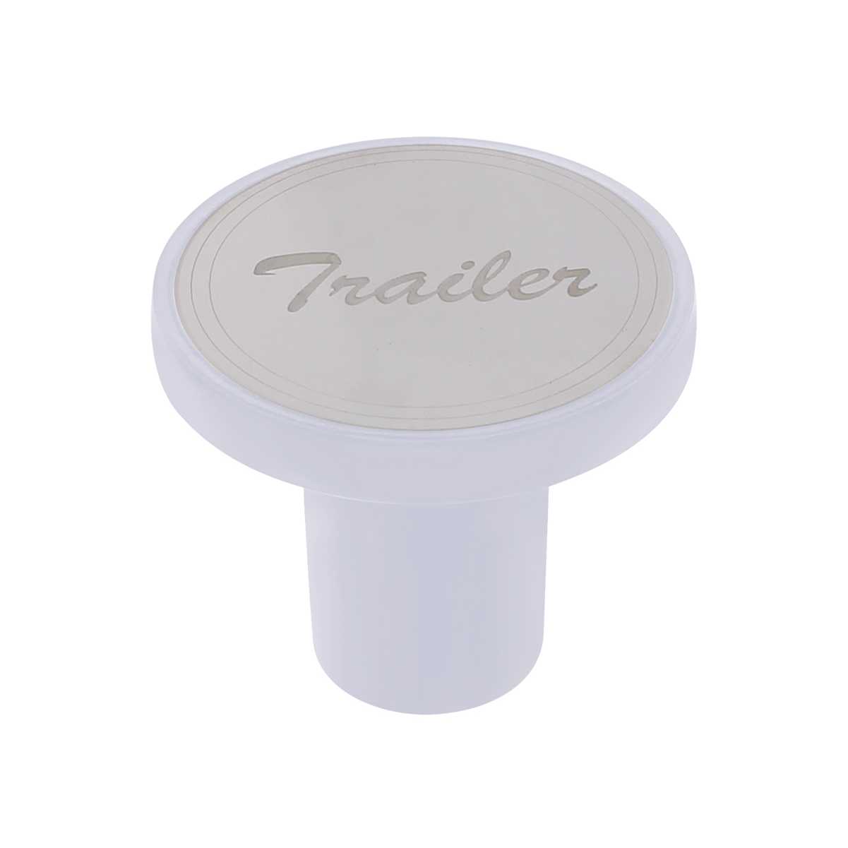 Air Valve Knobs Trailer Aluminum ScrewOn Air Valve Knob Stainless Plaque Pearl White