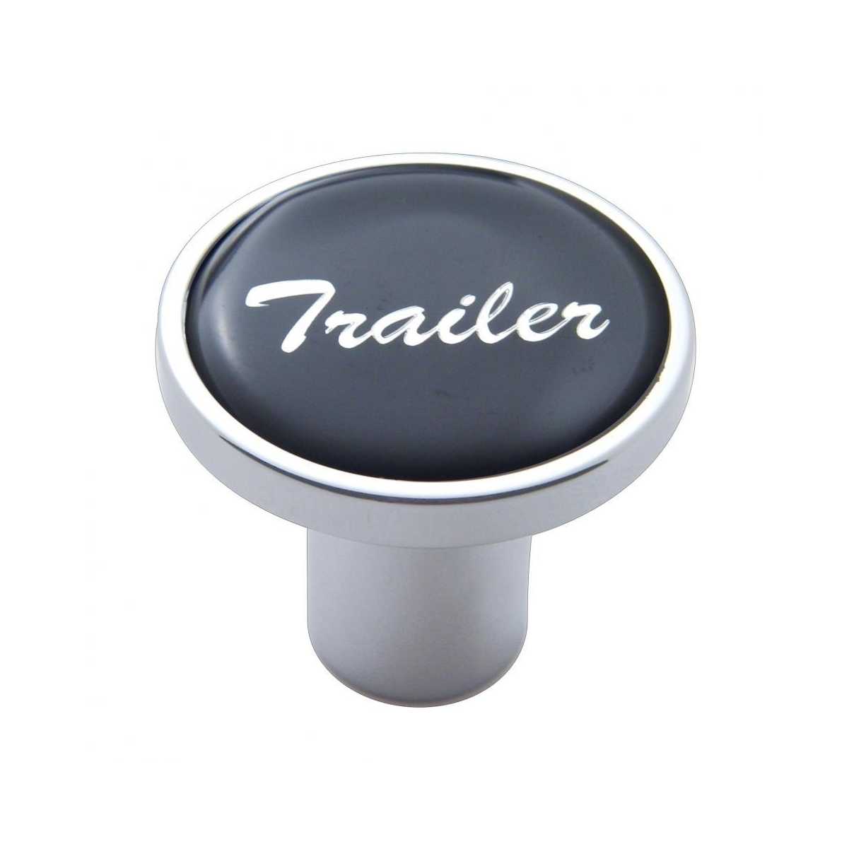 Dash Knobs & Screws Large Chrome "Trailer" Air Valve Knob Black Glossy Sticker