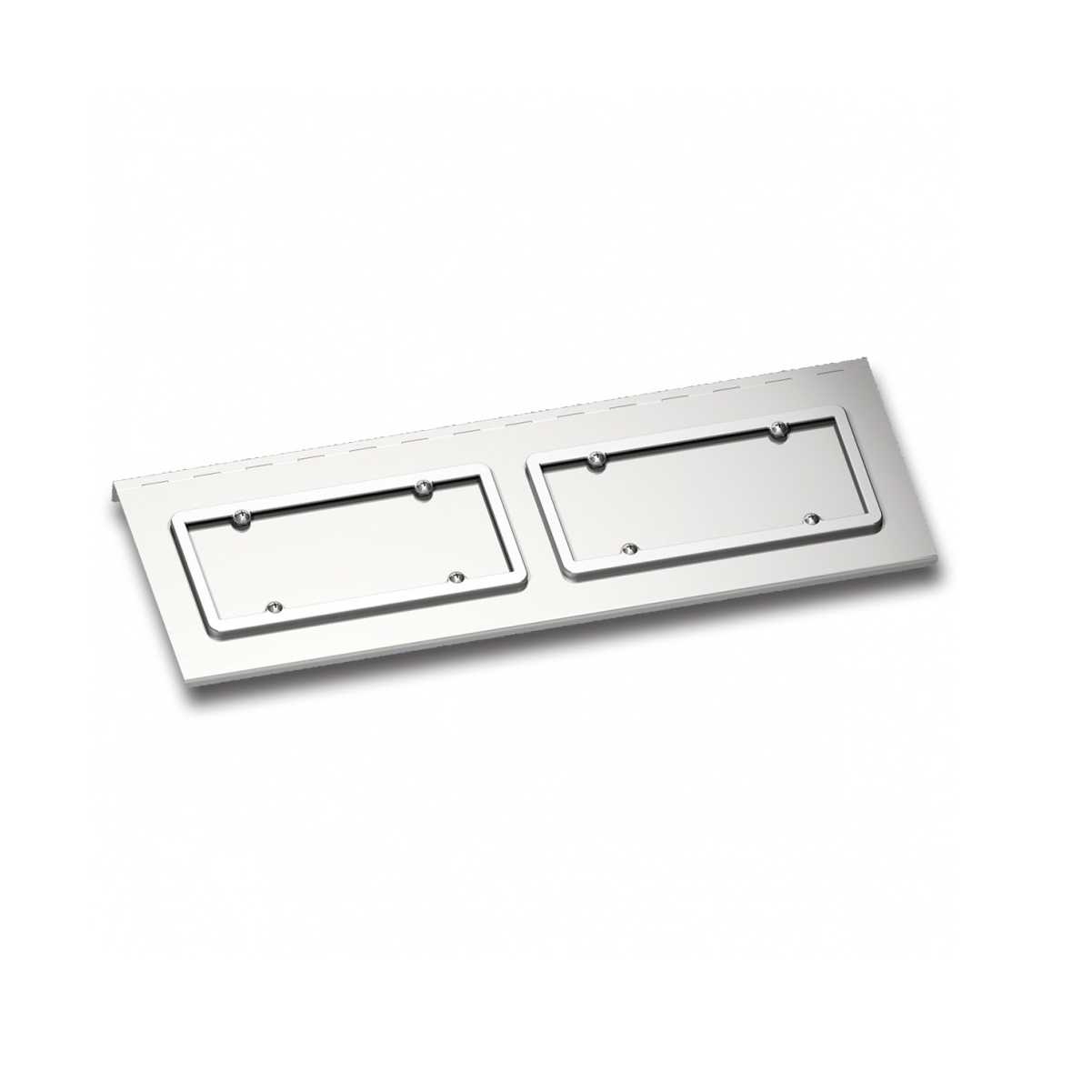 Dual License Swing Plate for Kenworth W900 with Texas Style Bumper - Polished Stainless Steel