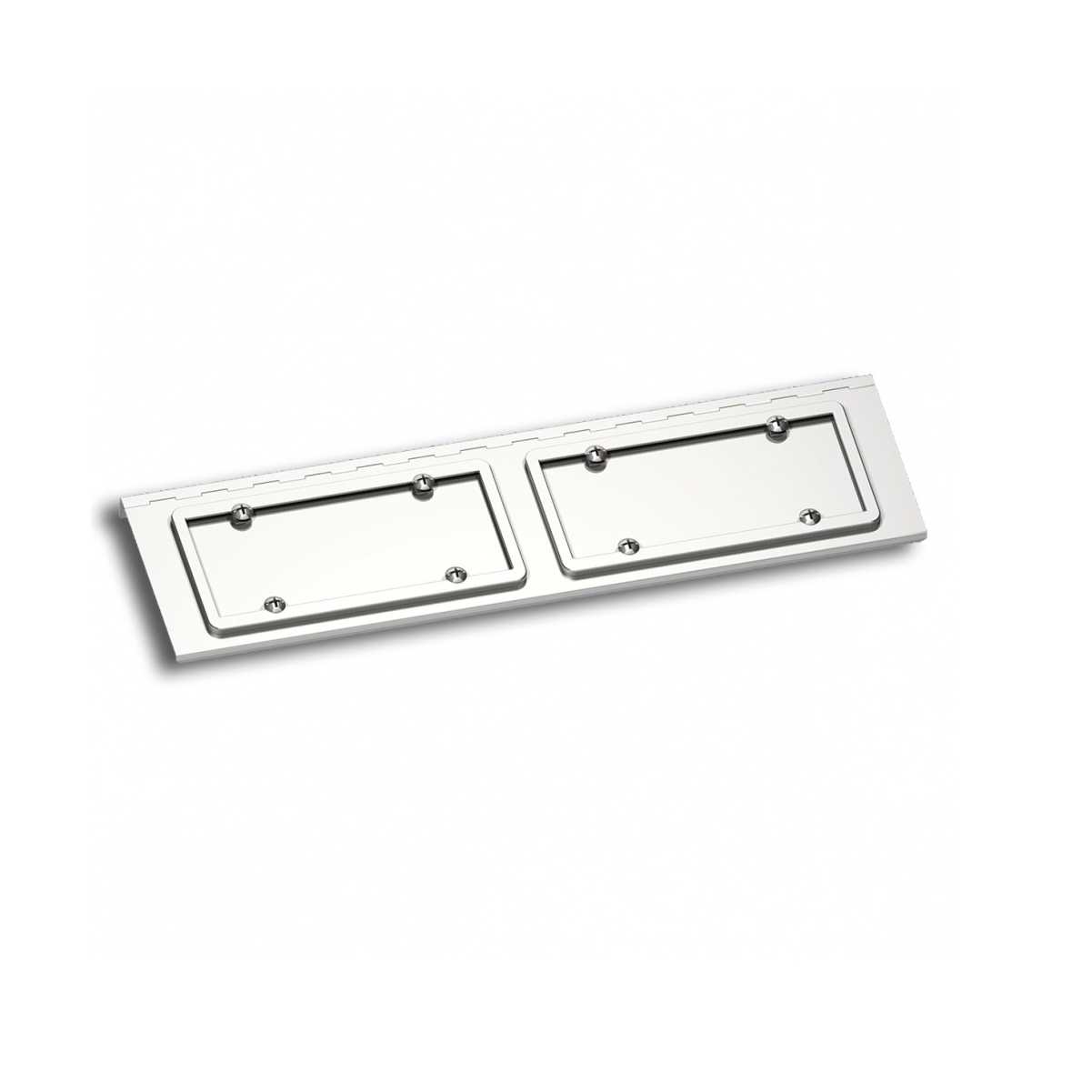 Dual License Swing Plate for Peterbilt - Polished Stainless Steel