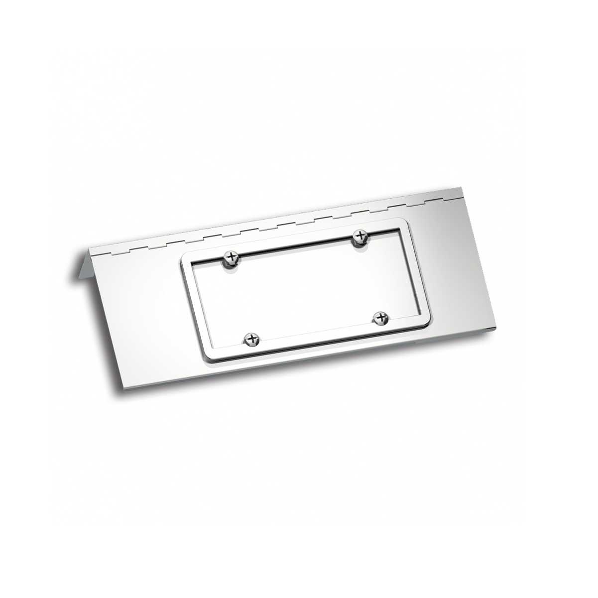 Single License Swing Plate for 2008-2015 Peterbilt 388 and 2008-2022 Peterbilt 389 - Polished Stainless Steel
