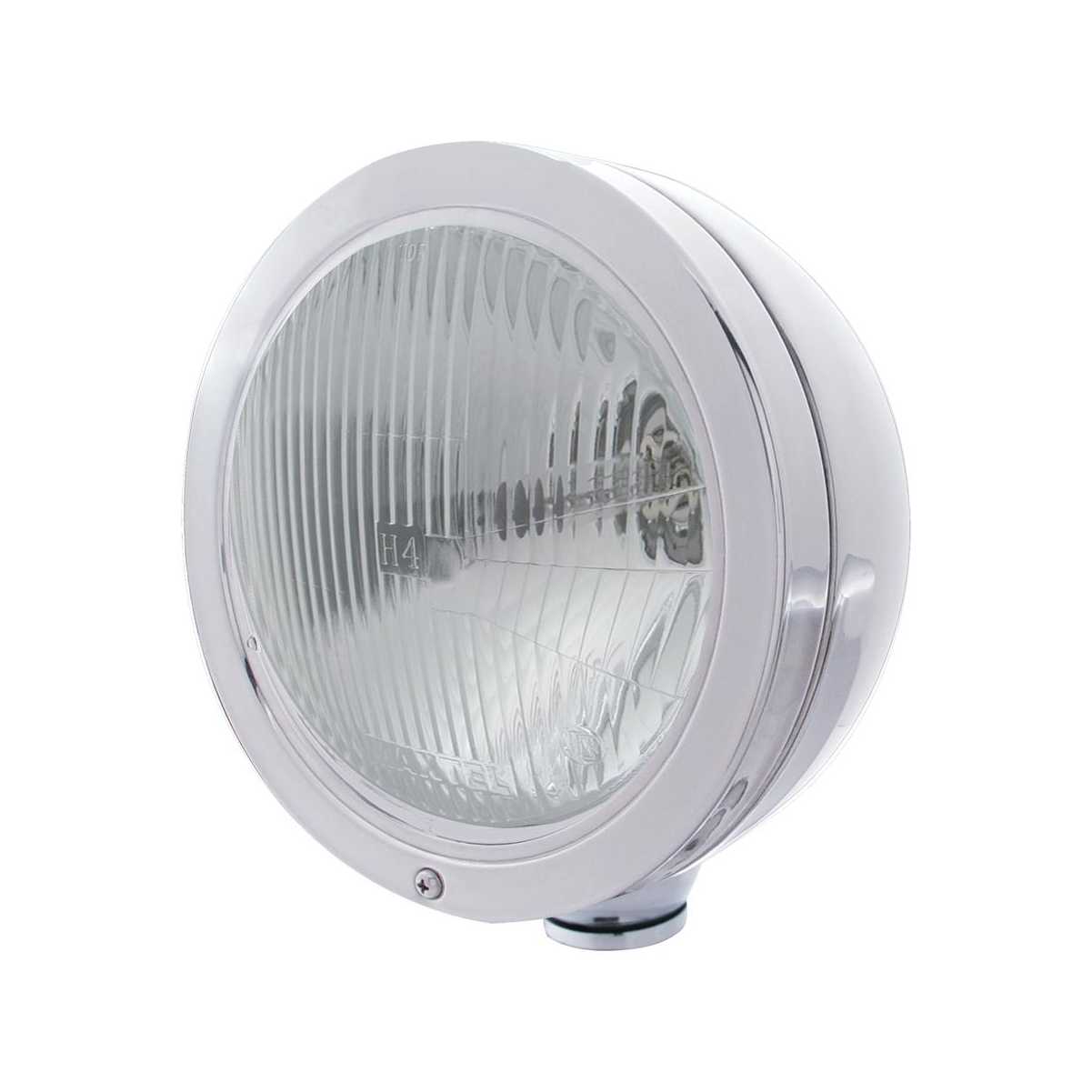 Headlight Assemblies Bullet Classic Stainless Headlight H4 Bulb