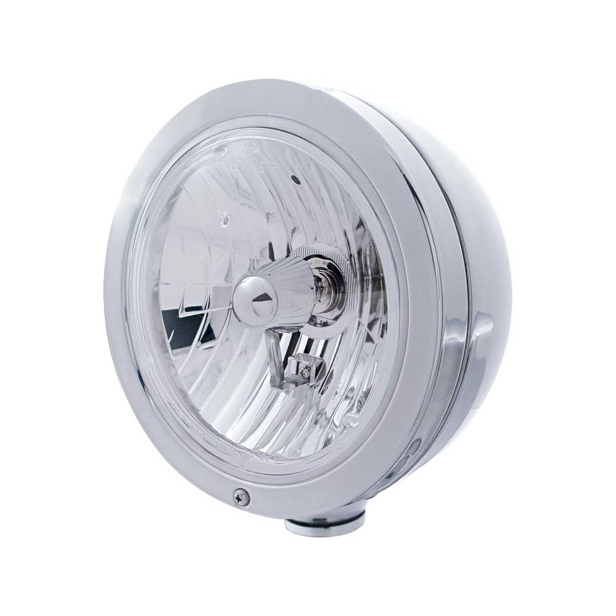 Headlight Assemblies Bullet Classic Stainless Headlight Crystal H4 Bulb