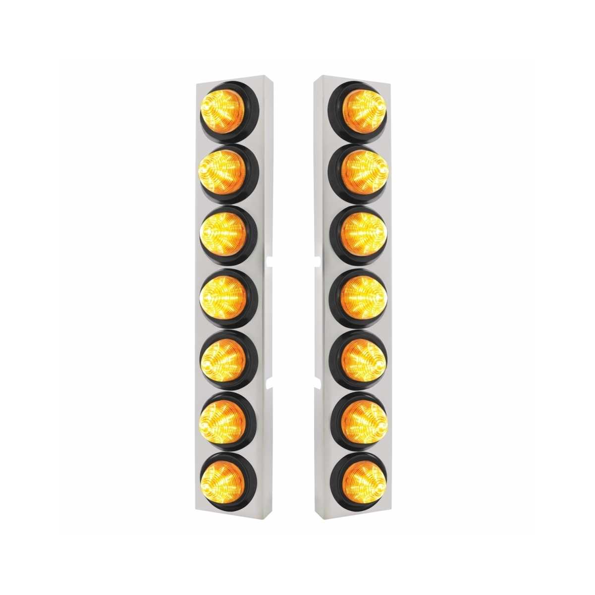 Kenworth Air Cleaner Bracket w/ Lights & Grommets - Amber LED/Amber Lens