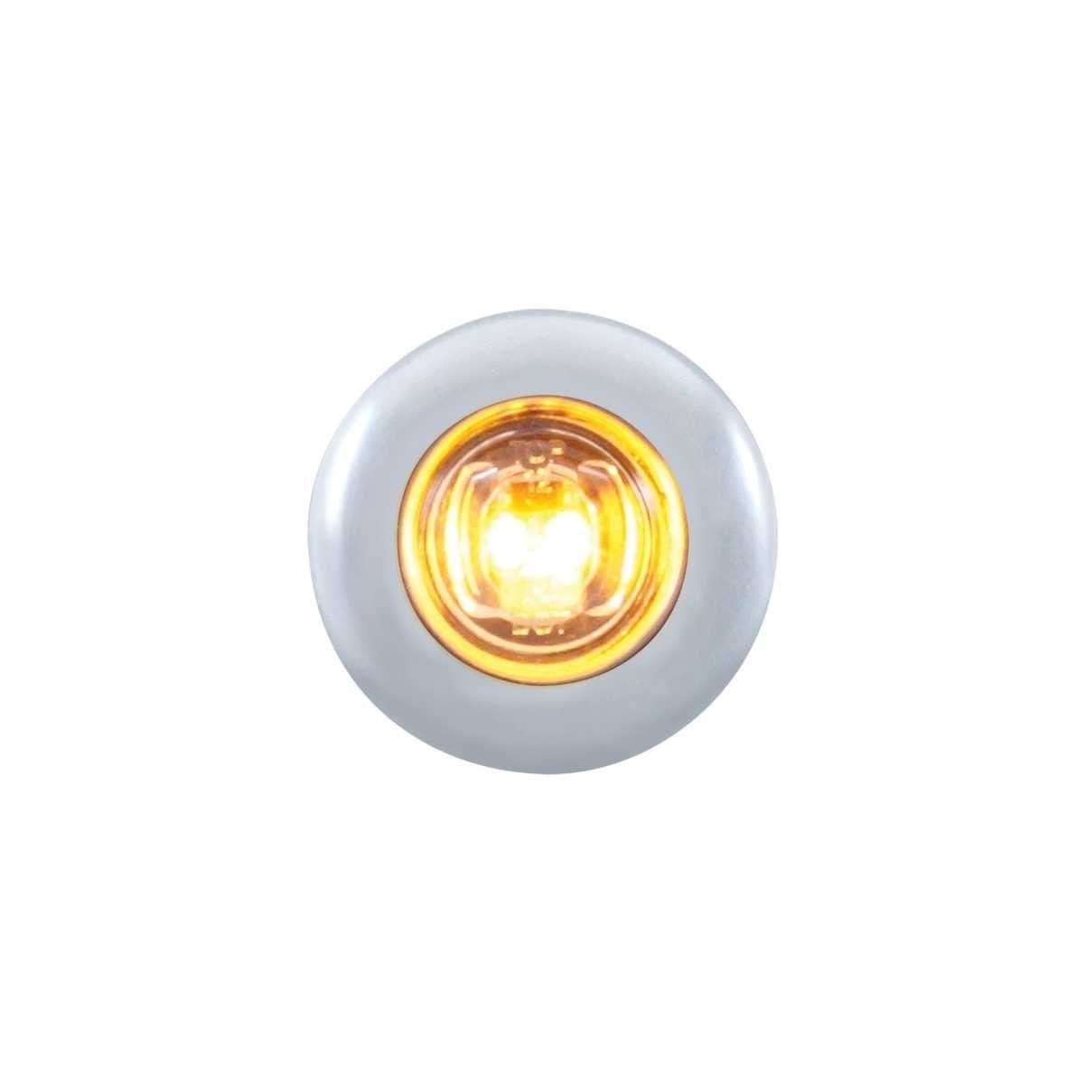 Peterbilt Air Cleaner Bracket w/ Mini Lights & Bezels - Amber LED/Clear Lens