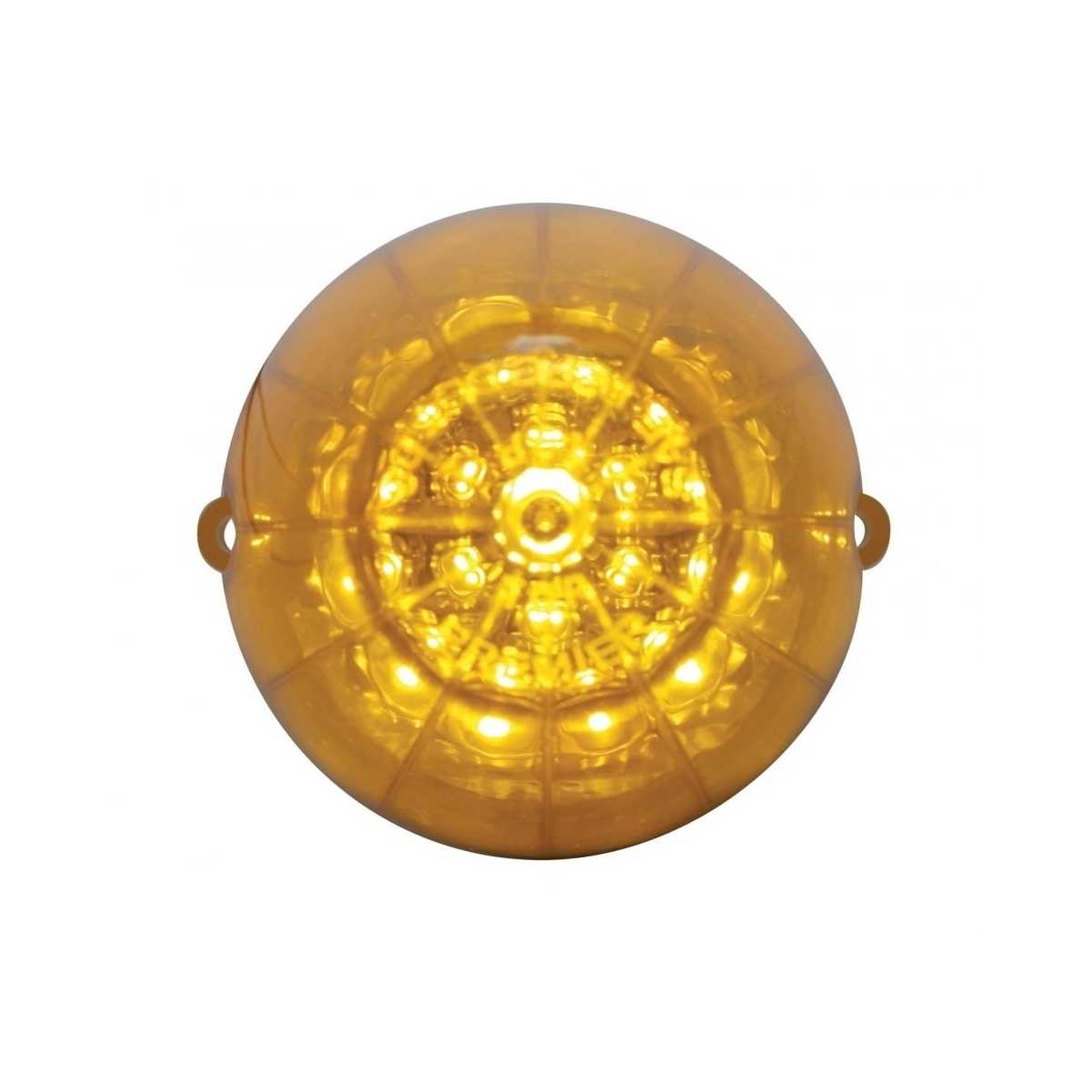 Peterbilt Front Air Cleaner Bracket w/ Lights & Visors - Amber LED/Amber Lens