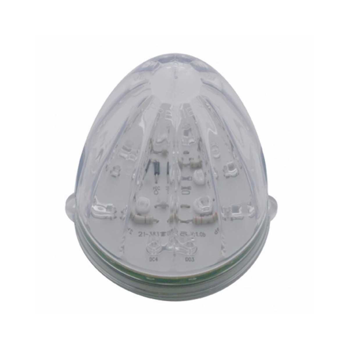 Peterbilt Stainless Bracket w/ Eight 19 LED Watermelon - Amber LED/Clear Lens