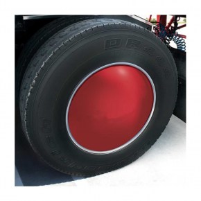 Alcoa Aero Full-Moon Rear Axle Cover Kit with Thread-on Lug Nut Covers - Candy Red