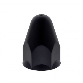 1-1/2 Inch X 2-3/4 Inch Height Matte Black Painted Plastic Bullet Lug Nut Covers - Push-On