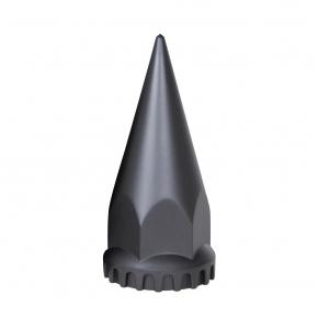 33mm x 4 3/4 Inch Black Spike Nut Cover with Flange - Thread-On