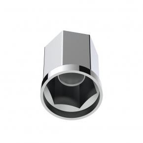 33 mm x 3 Inch Chrome Hexagon Style Lug Nut Cover with Thread-On in Packs of 10