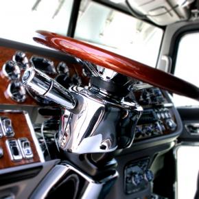 Upper Steering Column Cover for 2006+ Kenworth and Peterbilt in Chrome