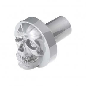 3D Skull Air Valve Knob - Liquid Silver