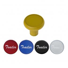 Deluxe Aluminum Screw-On Air Valve Knob with Multi-Color Glossy Trailer Sticker - Electric Yellow