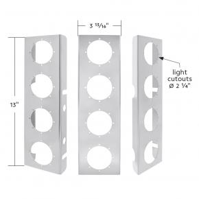Front Air Cleaner Bracket with 8 Light Cutouts for Peterbilt Trucks in Stainless Steel