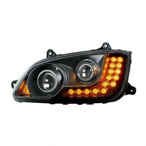 Blackout Projection Headlight for Kenworth T660/T440/T470 with LED Turn - Driver