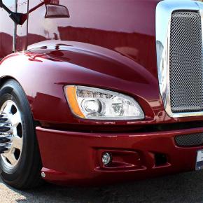 Full LED Headlight with Turn Signal and Position Light Bar for 2007-2017 Kenworth T660 in Chrome for Passenger Side