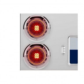 Rear Center Panel with 13 Red LED Abyss Lights and Visors - Red Lens - Stainless Steel
