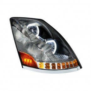 All LED Headlight for 2003-2017 Volvo VN/VNL in Chrome Style - Passenger Side