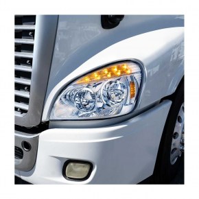 Full LED Headlight for 2008-2017 Freightliner Cascadia in Chrome Style - Driver Side