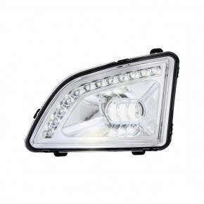 18 LED Projector Fog Light with Position for 2018-2022 Volvo VNL in Chrome Style - Driver Side
