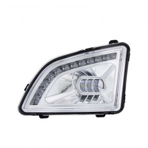 18 LED Projector Fog Light with Position for 2018-2022 Volvo VNL in Chrome Style - Driver Side