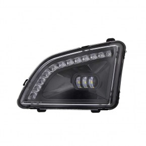 18 LED Projector Fog Light with Position for 2018-2022 Volvo VNL in Blackout Style - Driver Side