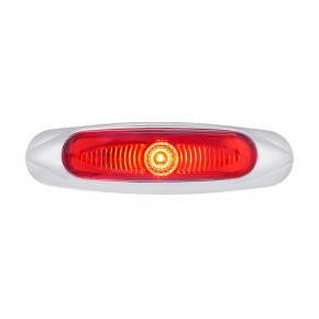 5-3/4 Inch Wide 3 Red LEDs ViperEye Clearance Marker Light with Red Lens