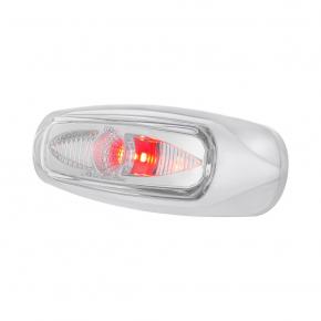 5-3/4 Inch Wide 3 Red LEDs ViperEye Clearance Marker Light with Clear Lens