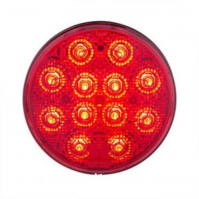 12 Red LED 4 Inch Round Stop, Turn, and Taillight with Heated Red Lens