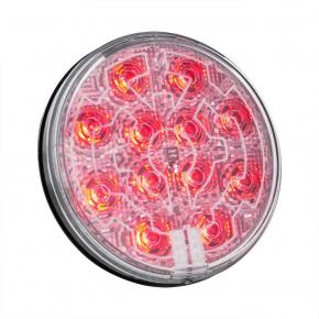 12 Red LED 4 Inch Round Stop, Turn, and Taillight with Heated Clear Lens