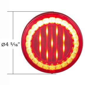 33 Red LED 4 Inch Round X Lumos Stop, Turn, and Taillight with Red Lens