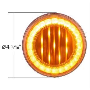 33 Amber LED 4 Inch X Round Lumos Turn Signal Light with Amber Lens