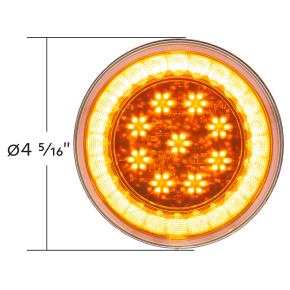 33 Amber LED 4 Inch Round Lumos Turn Signal Light with Amber Lens