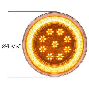 33 Amber LED 4 Inch Round Lumos Turn Signal Light with Clear Lens