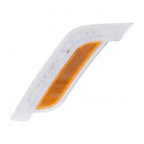 12 Amber LED Fender Turn Signal Light for Peterbilt 579 and 587 with Clear Lens for Driver Side