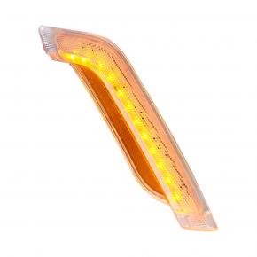 12 Amber LED Fender Turn Signal Light for Peterbilt 579 and 587 with Clear Lens for Passenger Side
