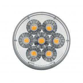 14 Amber and White LED 4 Inch Double Fury Dual Color Stop, Turn and Tail Signal Light with Clear Lens