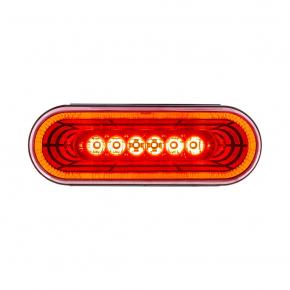 22 Red LED 6 Inch Oval Abyss Stop, Turn, and Taillight with Red Lens