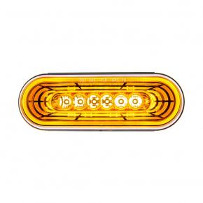 22 Amber LED 6 Inch Oval Abyss Stop, Turn, and Taillight with Amber Lens