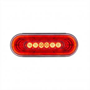 22 Red LED 6 Inch Oval Abyss Stop, Turn, and Taillight with Clear Lens