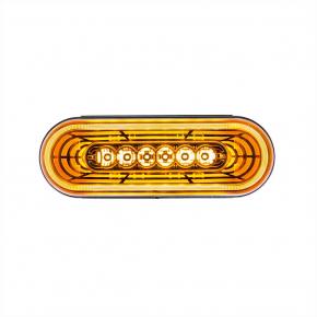 22 Amber LED 6 Inch Oval Abyss Turn Signal with Clear Lens